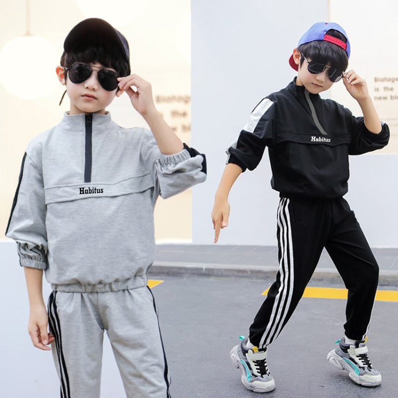 Children Cool Style Jacket Autumn Suit Black