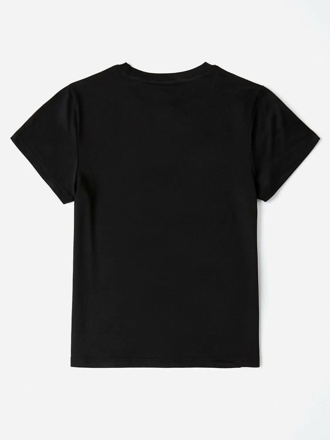 Camisetas Trendsi Camiseta gráfica elegante - cuello redondo, manga corta, 100% poliéster