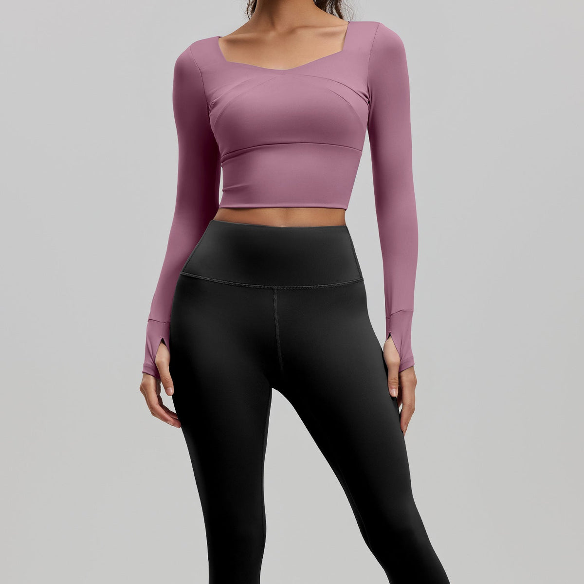 Spring And Summer Spliced Yoga Long-Sleeved Set