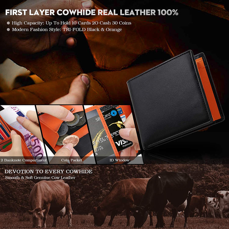 Men's Short Loose-leaf Wallet