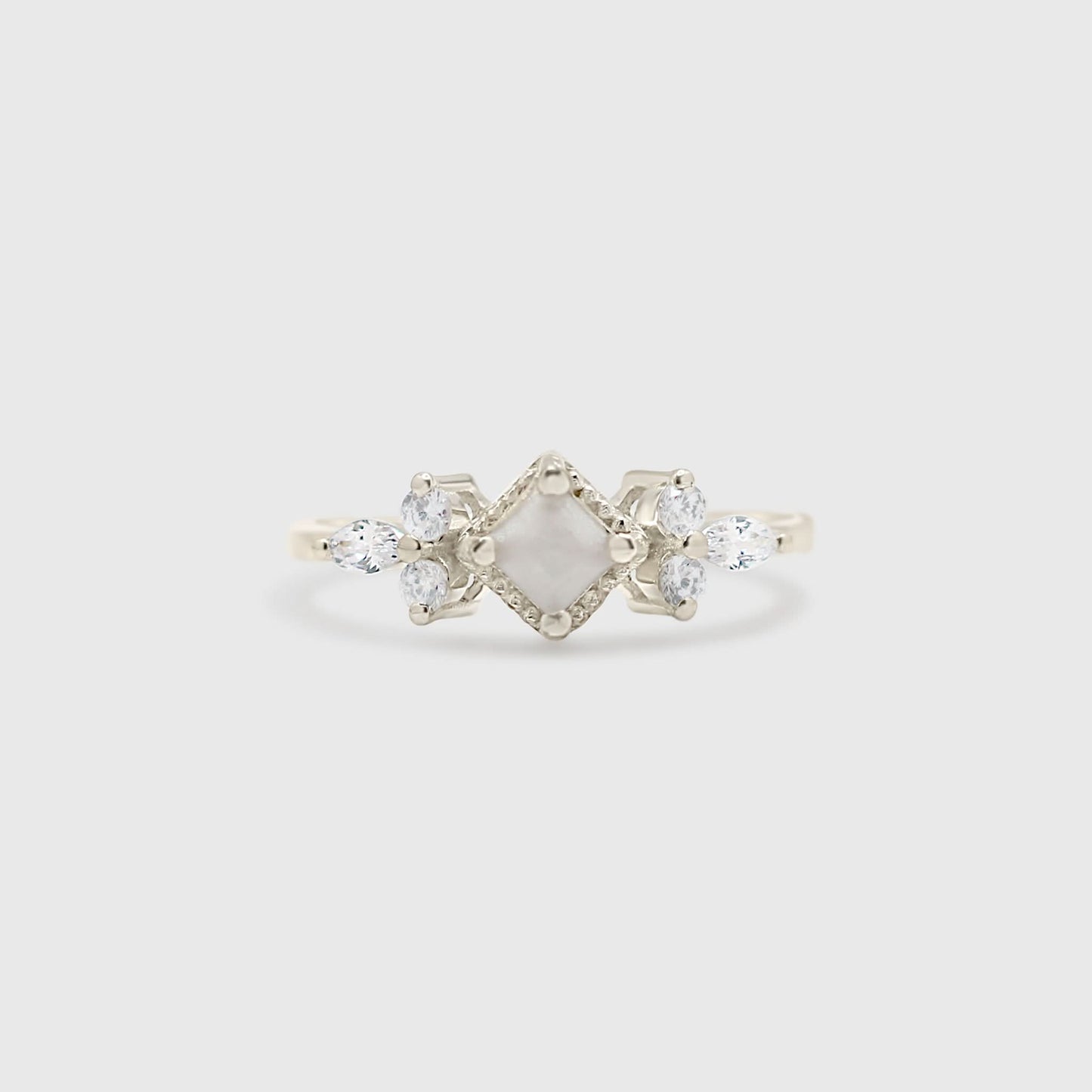 Dainty Square and Marquise Ring