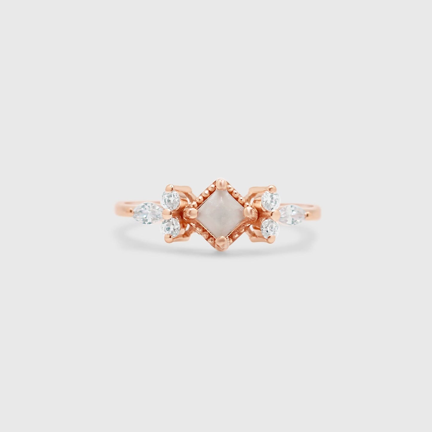 Dainty Square and Marquise Ring