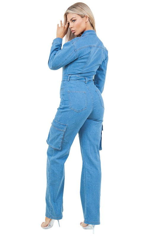 WOMEN FASHION DENIM JUMPSUIT