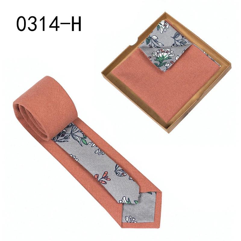 Men's Floral Print Tie and Pocket Square