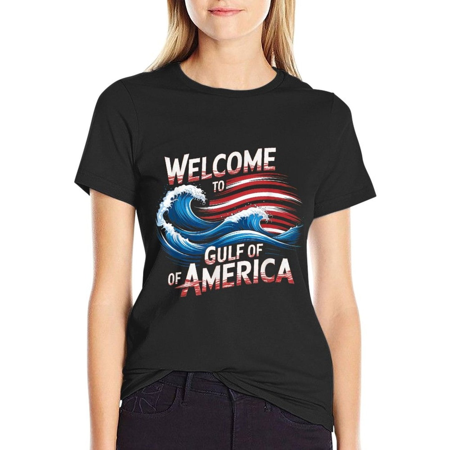 Gulf Of USA America Gift Men Women Flag Beach Breathable T-Shirt