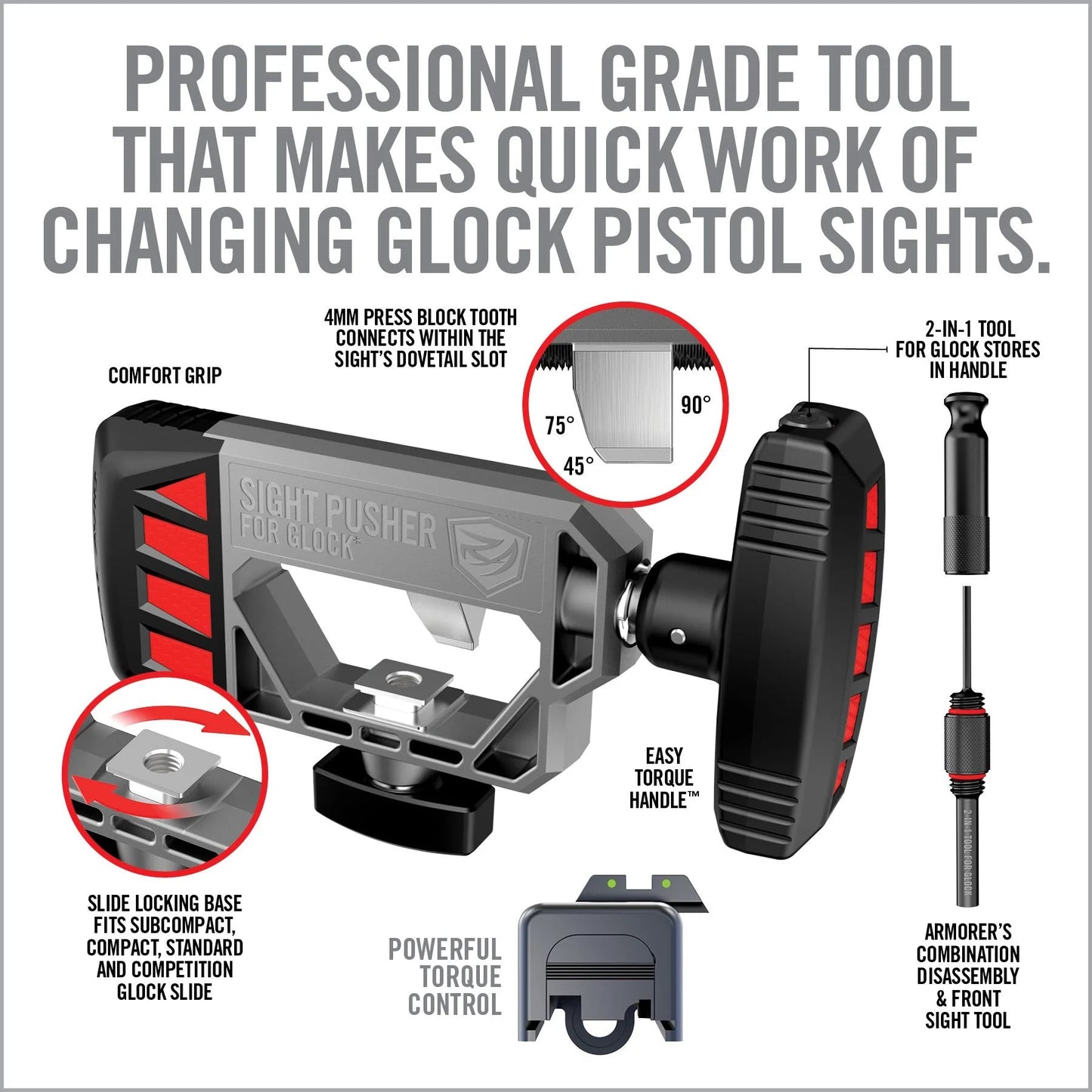 Extractor de miras Glock