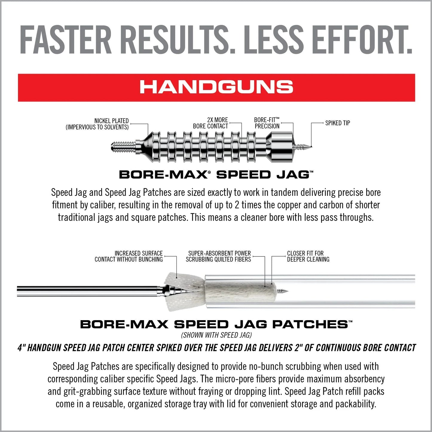 Bore-Max Speed Jags y Parches Paquete Multi-Calibre