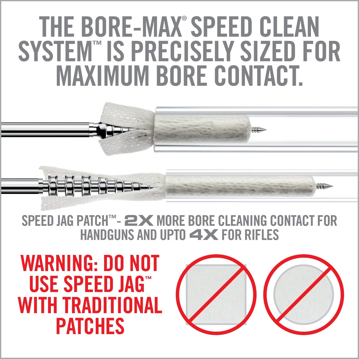 Bore-Max Speed Jags y Parches Paquete Multi-Calibre