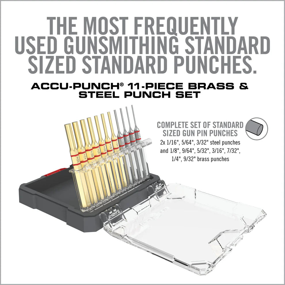 Juego de punzones Accu-Punch® de 11 piezas estándar de latón y acero
