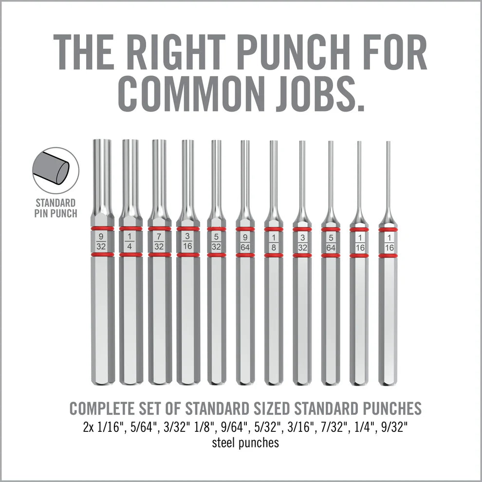 Juego de botadores Accu-Punch de 11 piezas estándar