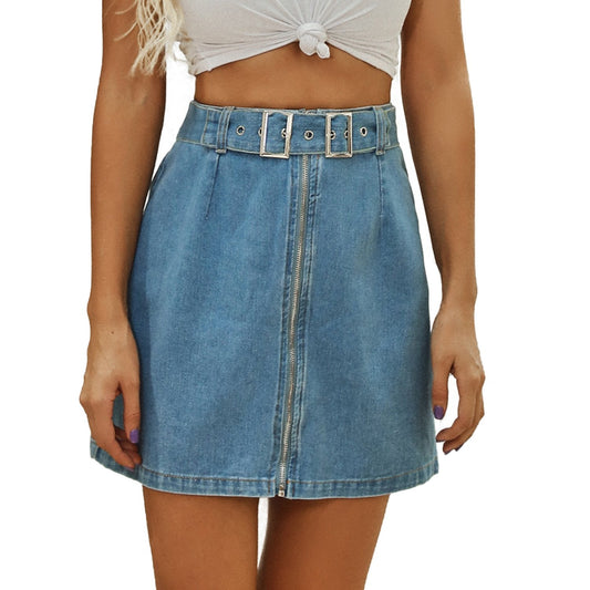Denim Washed Mini Skirt