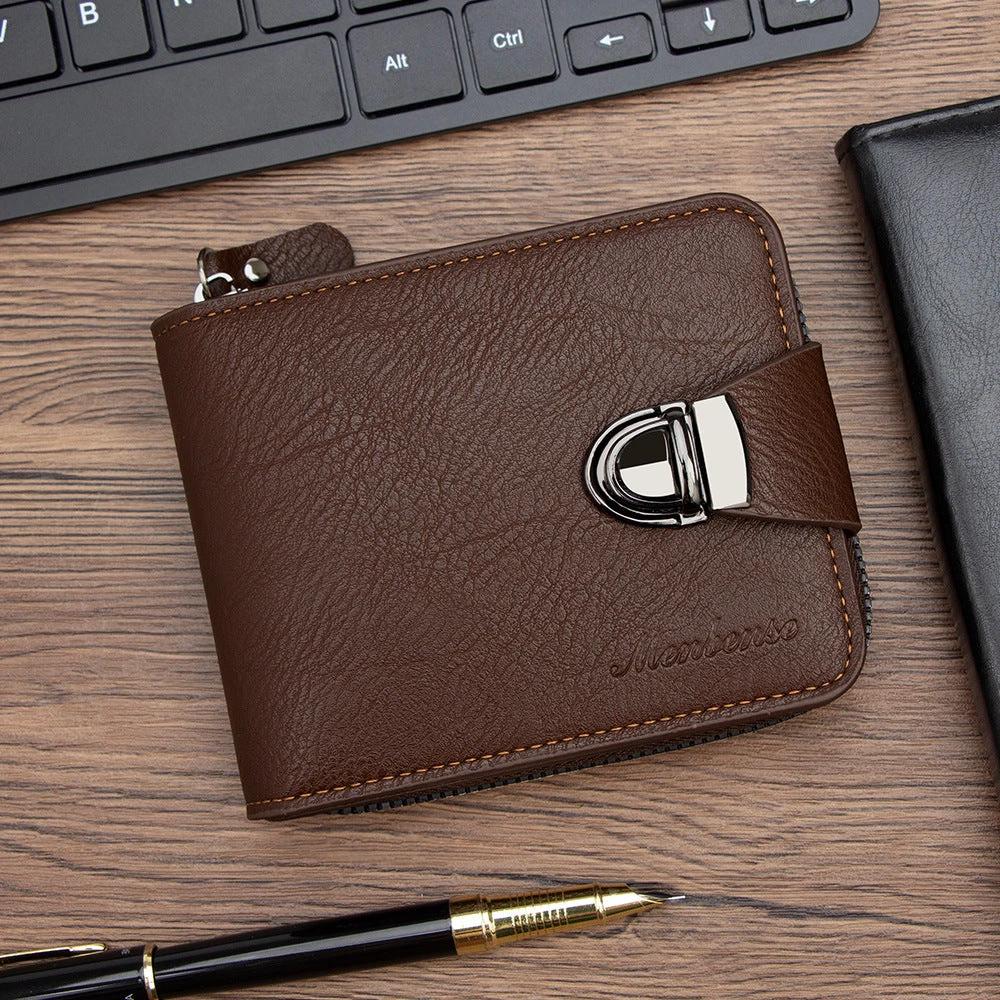 Multifunctional Multiple Card Slots Zipper Wallet For Men