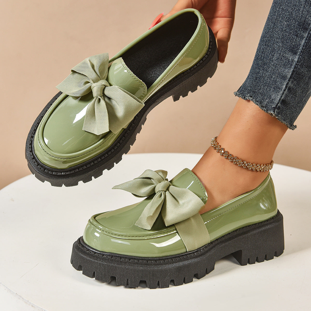 Women's Bow-Tie Loafer Shoes