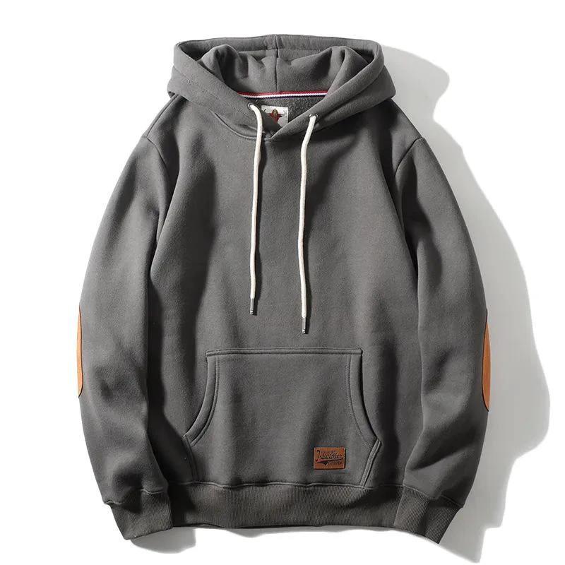 Men's Thick Warm Affixed Cloth Embroidered Hoodies