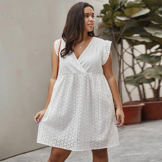 Vestido veraniego de talla grande con aberturas