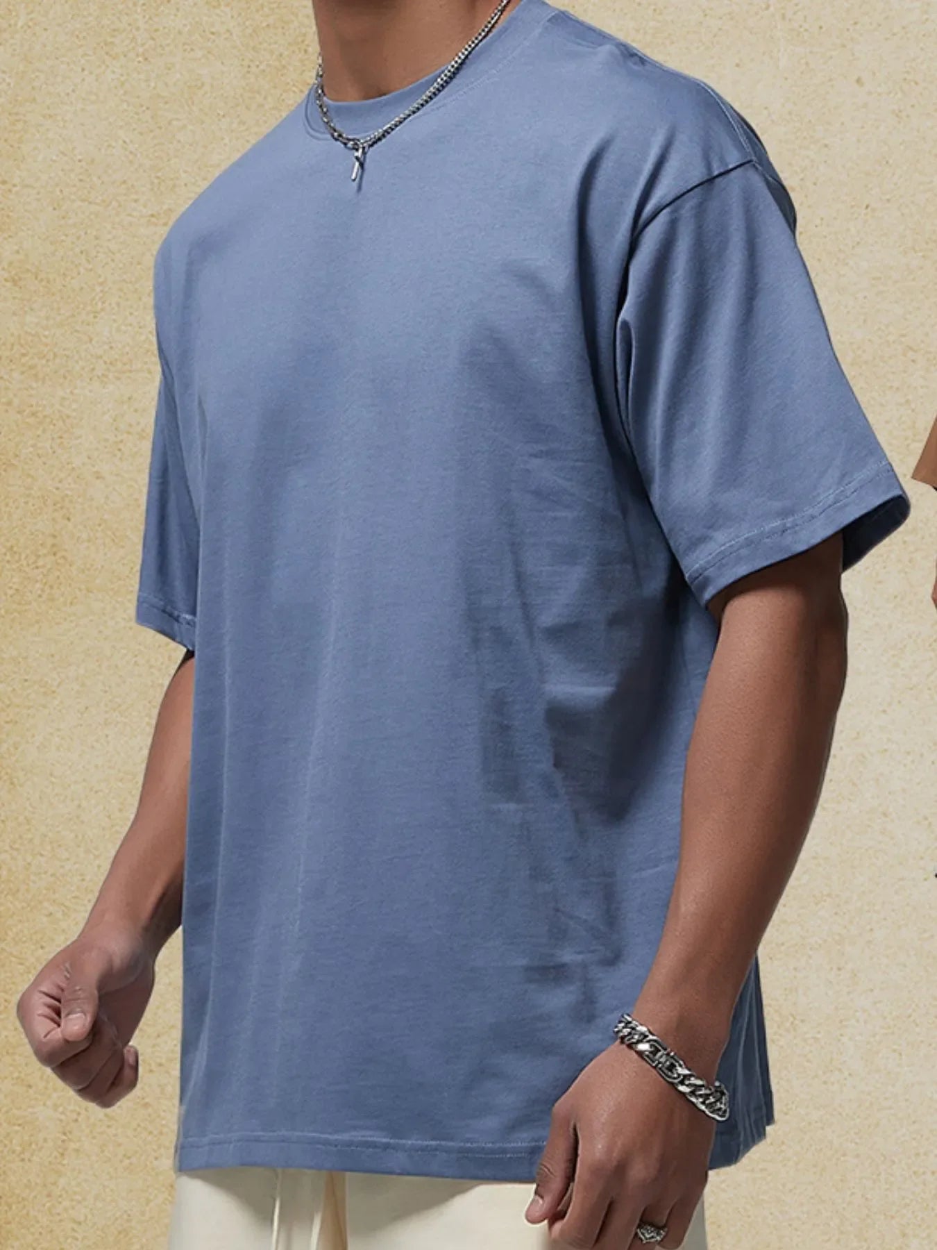 Camiseta de cuello redondo oversize para hombre