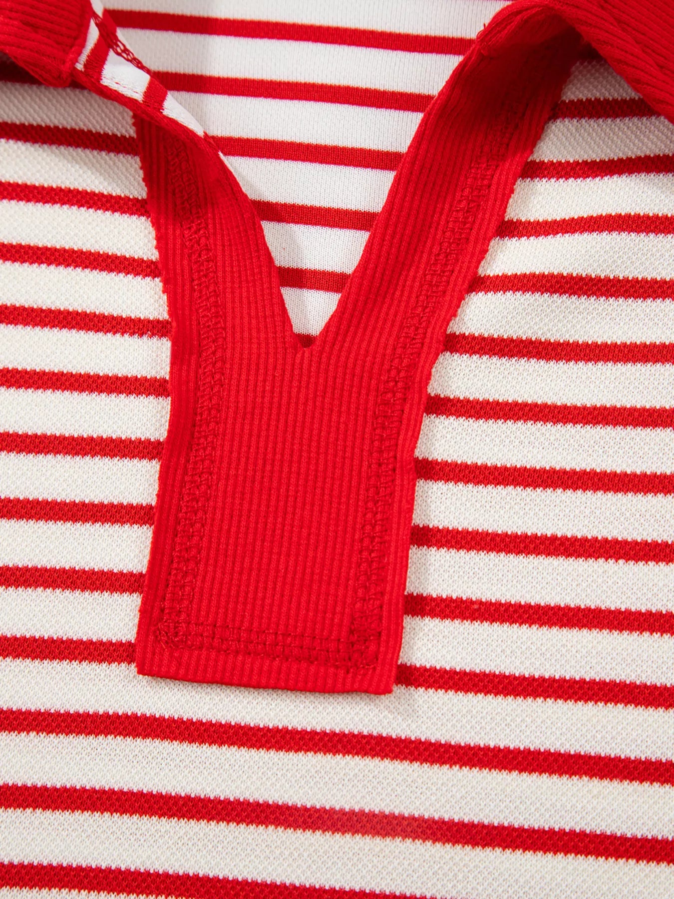 Conjunto de dos piezas de jersey de punto con cuello en V a rayas, hombros caídos y falda pantalón