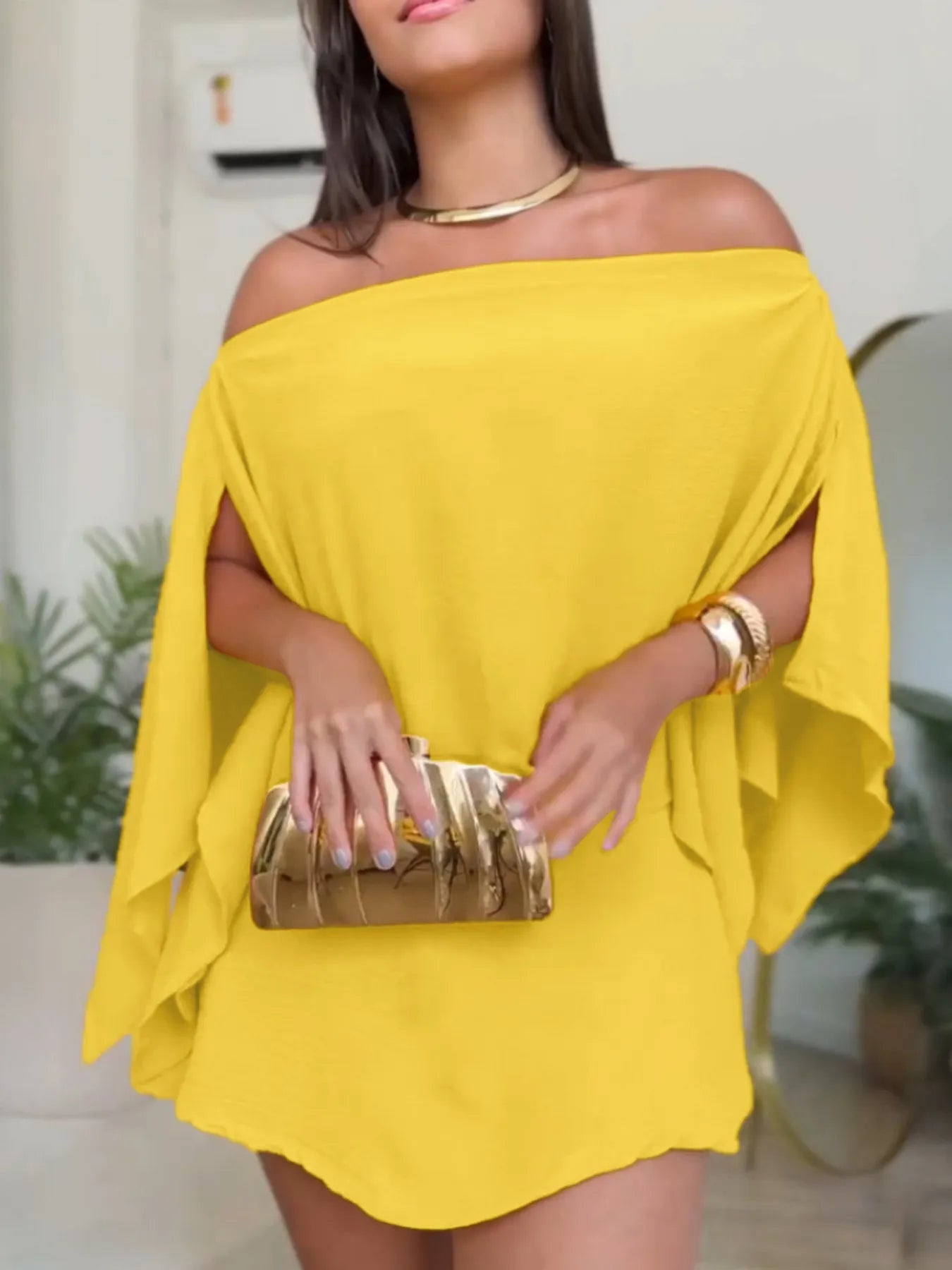 Side Slit Top and Mini Skirt Set See size chart under “more details”
