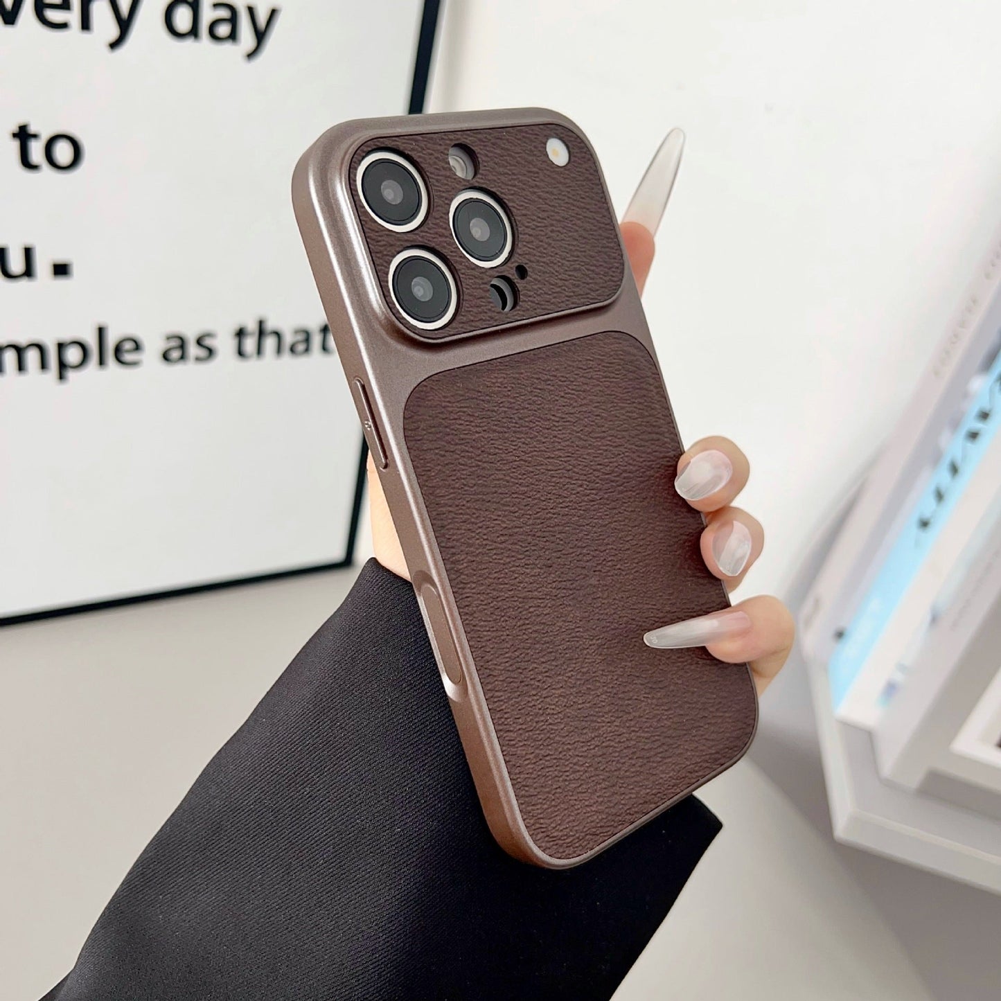New Leather-texture Precision-holed Matte Drop-resistant Case
