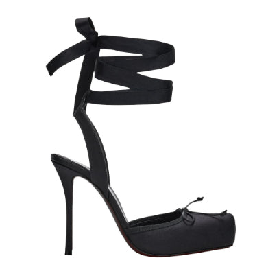 Women's Pig Nose Ballet High Heels Stilettos Bow Sandals