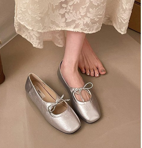 Flat French Gentle Wanwan Shoes For Women, 2026 New Spring Soft Sole Versatile Grandma Flats, Ladies Dress Shoes For Matching Dresses