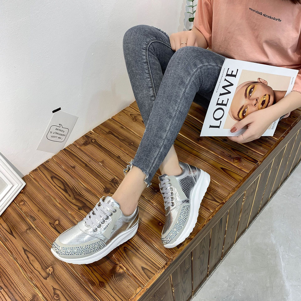 Women's rhinestone sneakers
