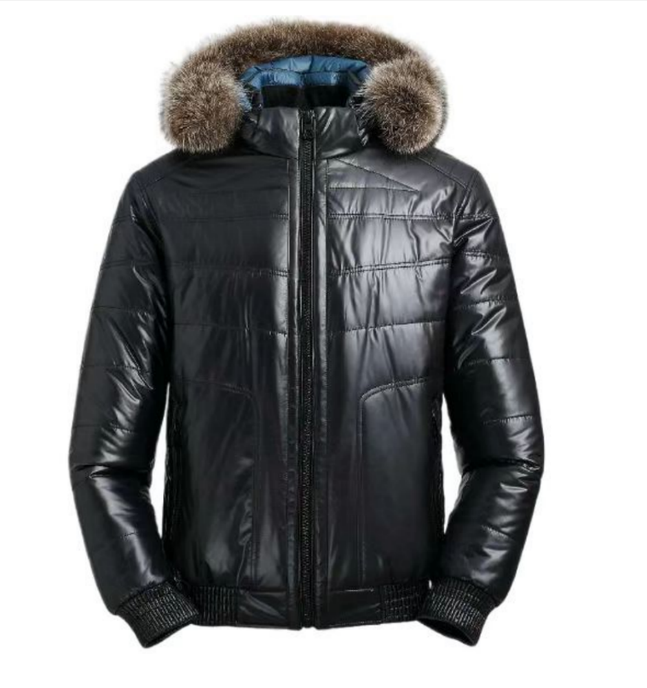 Chaqueta con ribete de piel auténtica y relleno de pelo de camello
