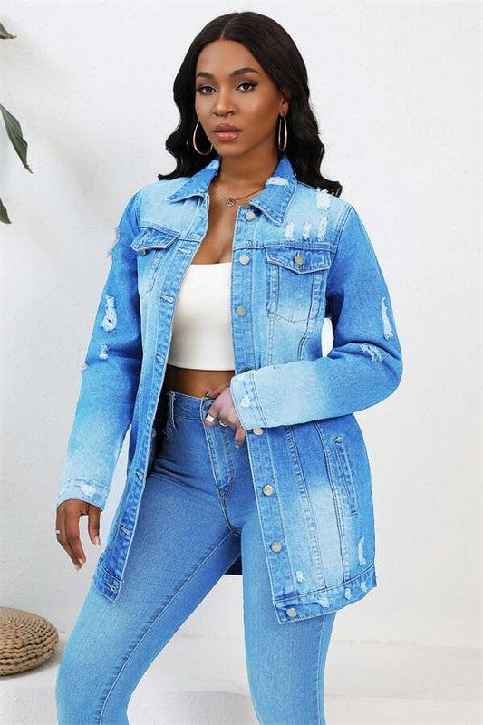 WOMEN FASHION DENIM TRUCKER JACKET