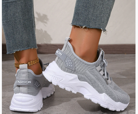 Flyknit Mesh Sneakers Women's Thin Breathable Sports Casual Shoes