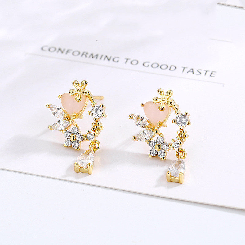 Ladies s925 silver wreath earrings