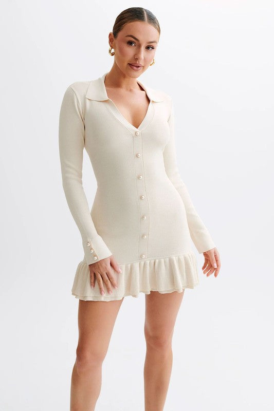 MINIVESTIDO DE PUNTO DE MODA PARA MUJER