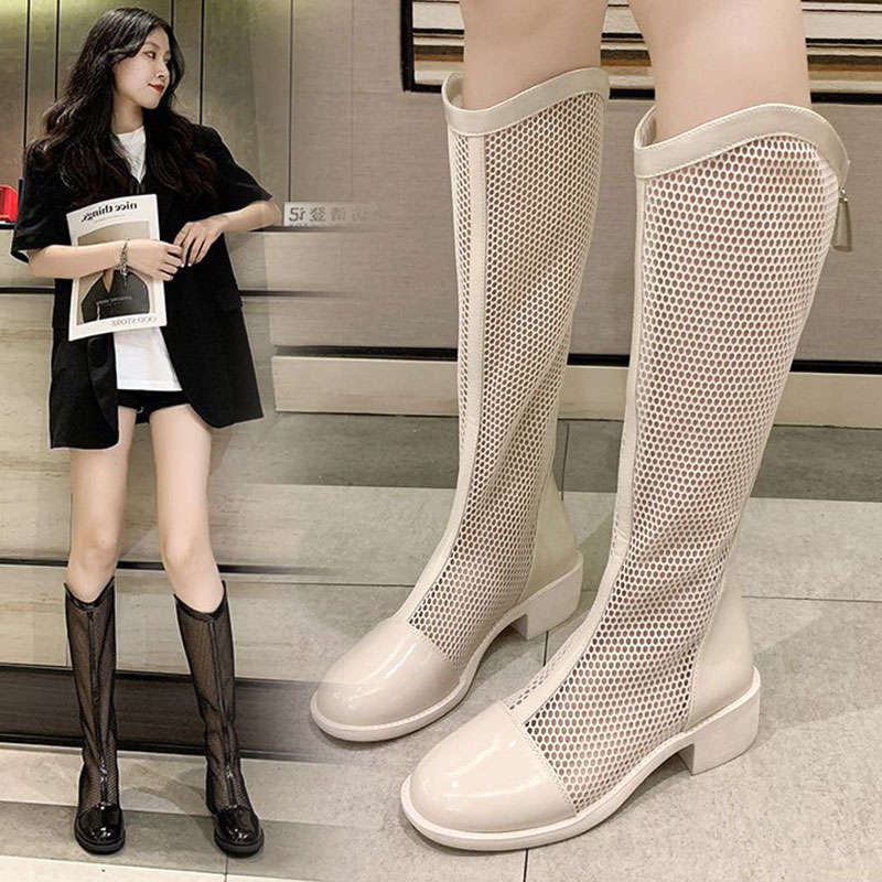 Women's Thin Mesh Long Skinny Knight Boots