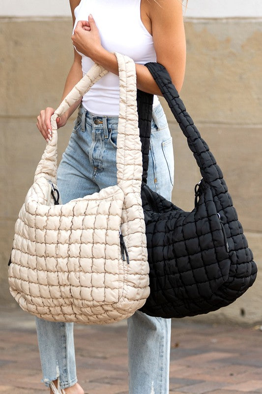 Taylor Quilted Puffer Tote See size chart under “more details”