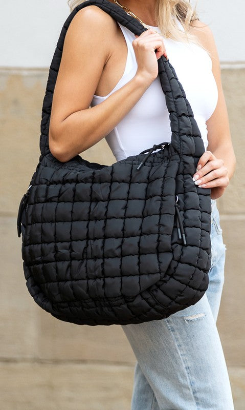 Taylor Quilted Puffer Tote See size chart under “more details”