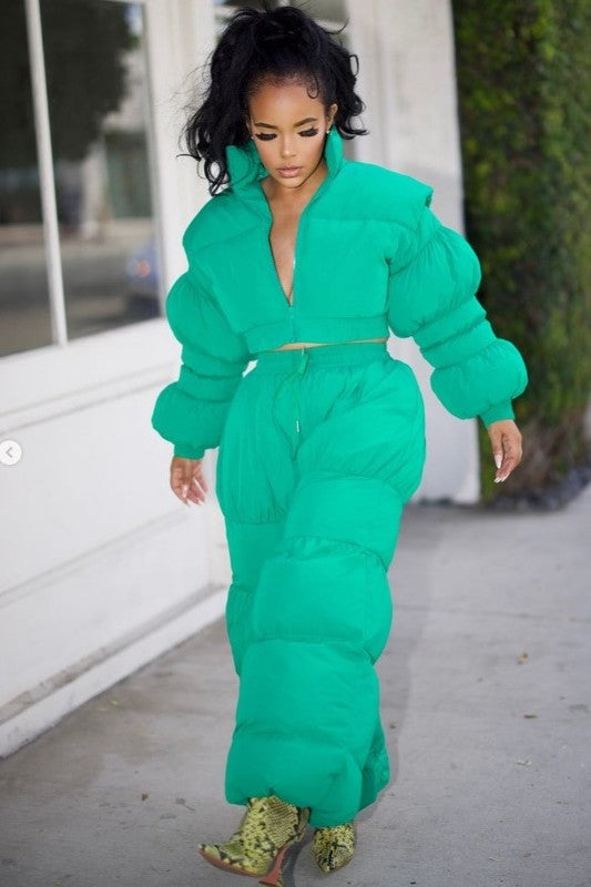 Green Puffy Set See size chart under “more details”