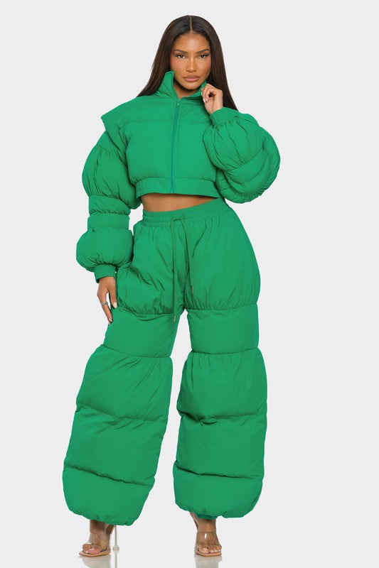 Green Puffy Set See size chart under “more details”
