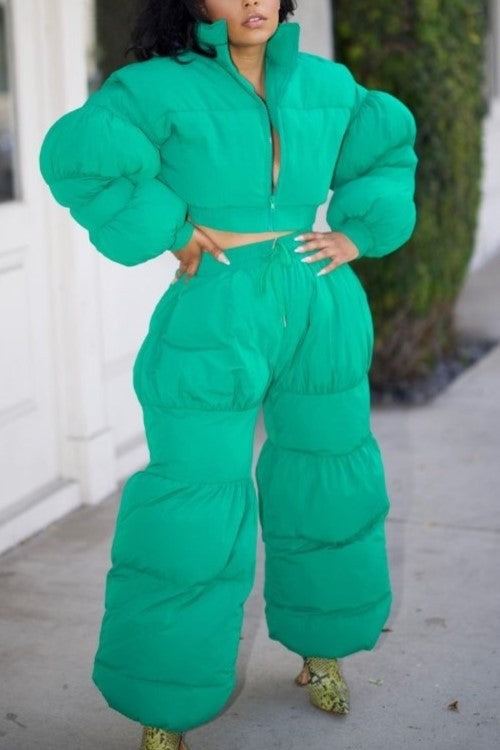 Green Puffy Set See size chart under “more details”