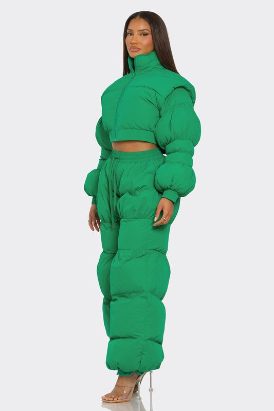 Green Puffy Set See size chart under “more details”