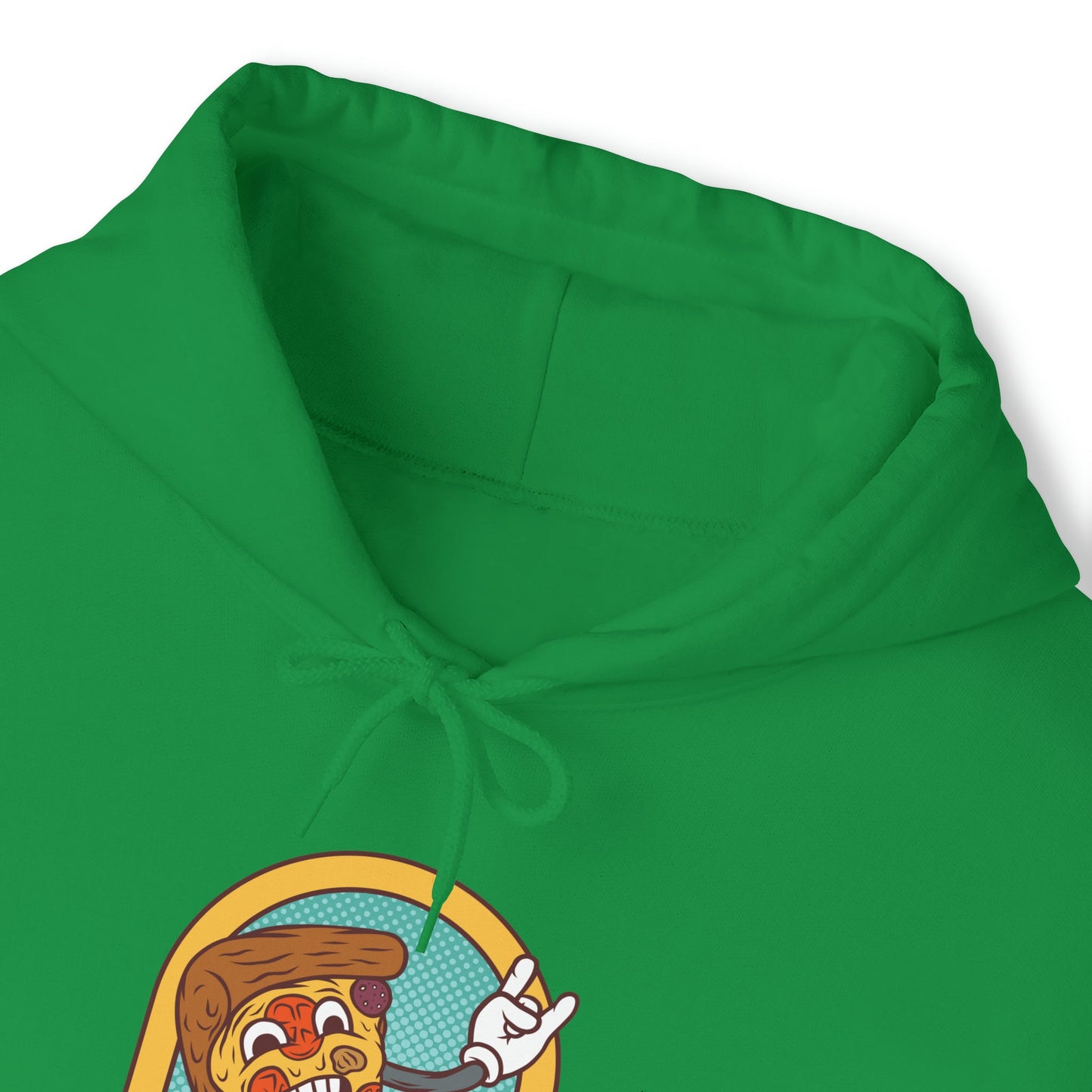 "Sudadera con capucha DirkyThreadz alimentada por pizza - Diseño gráfico divertido para amantes de la pizza"