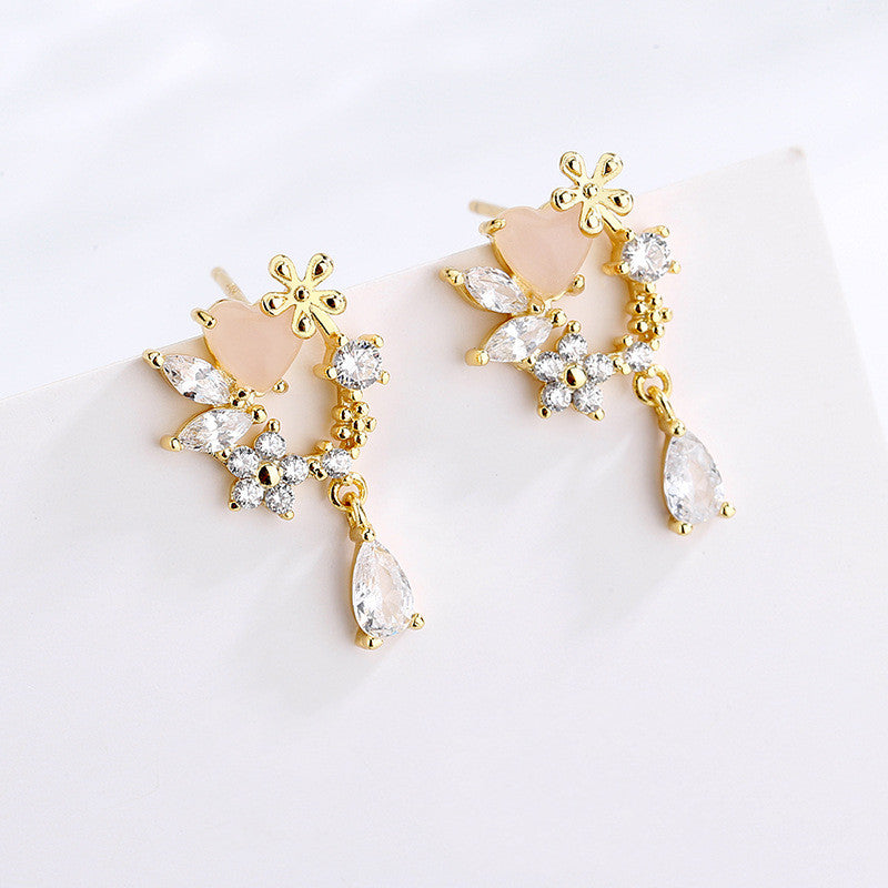 Ladies s925 silver wreath earrings
