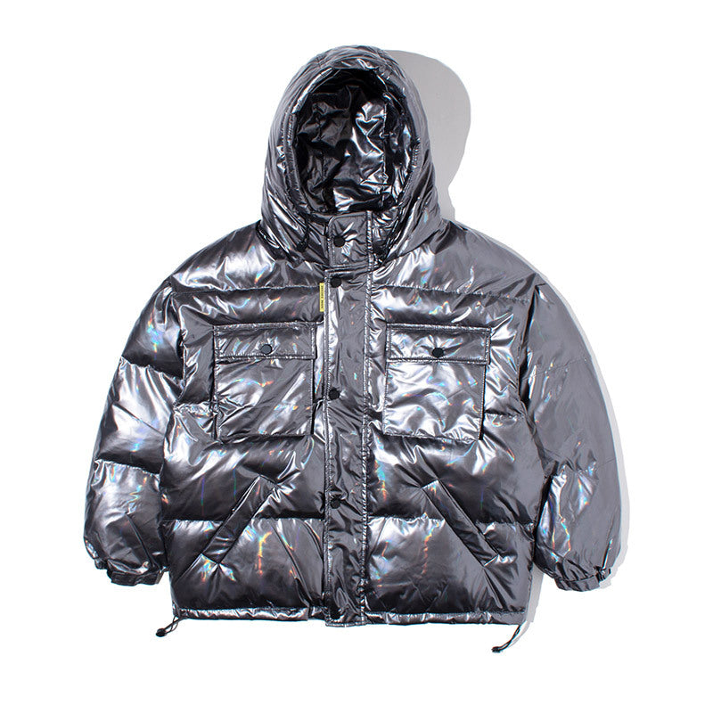 Parkas reflectantes oscuras de carga, chaquetas acolchadas de hip hop para hombre, abrigos Harajuku cortavientos, Techwear