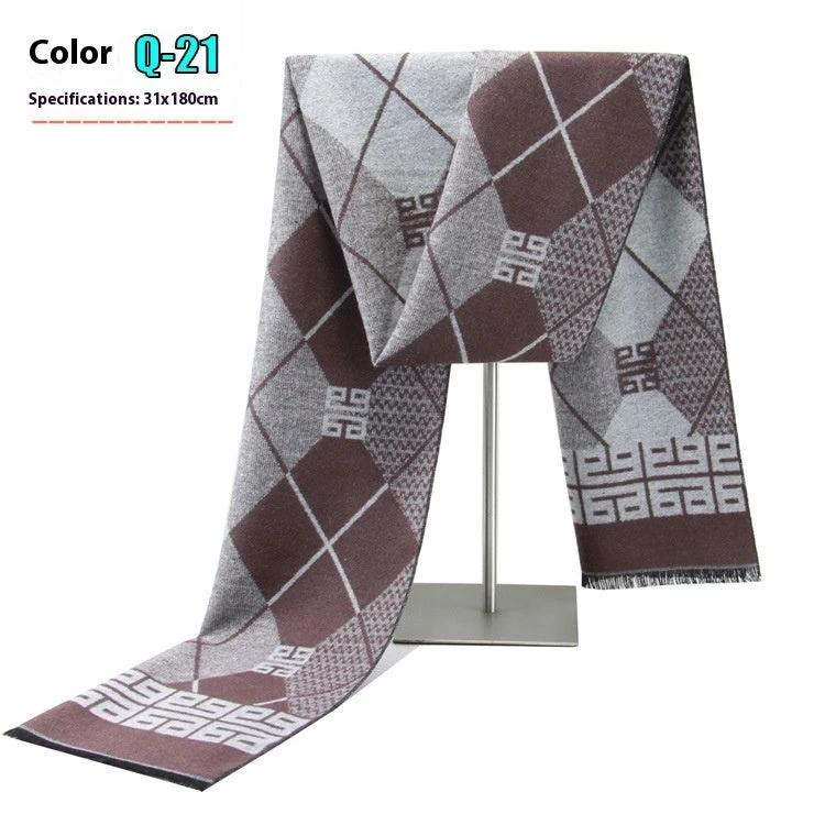 Men's Warm Cashmere-like Striped Scarf