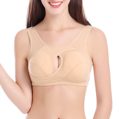 Women's Plus Size Cotton Crossover Wireless Sports Bra Underwear With Removable Padding