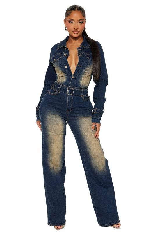 WOMEN FASHION DENIM JUMPSUIT