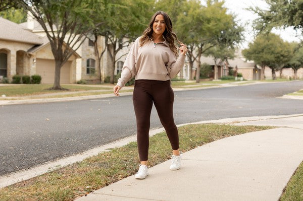 Julia Rose | Belle Brown Mallas de forro polar de cuerpo entero