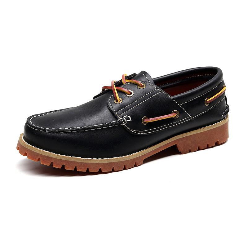 Men's First Layer Cowhide Low Top Classic British Heels