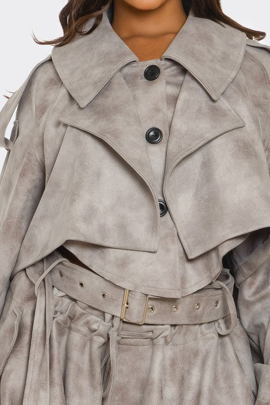 Cropped Trench Set See size chart under “more details”