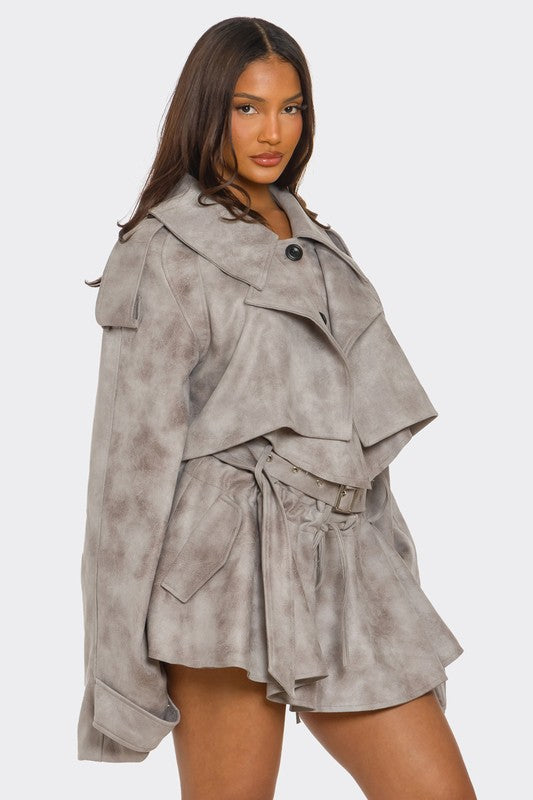 Cropped Trench Set See size chart under “more details”