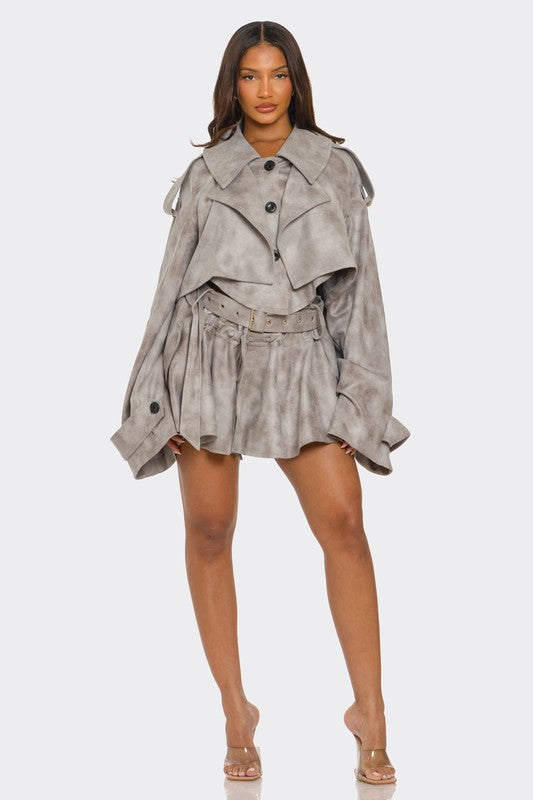 Cropped Trench Set See size chart under “more details”