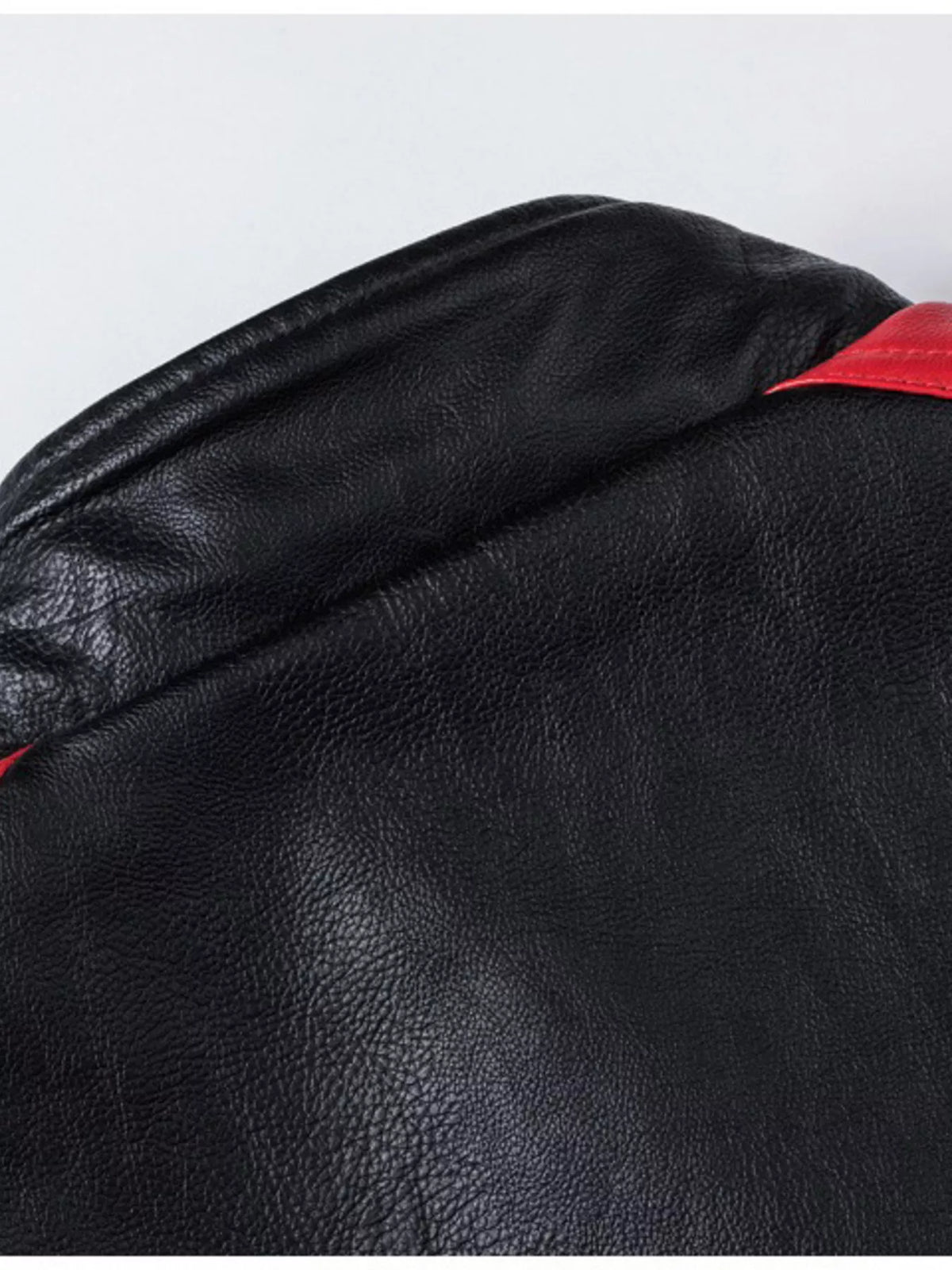 Men's Plus Size Two-Tone Slim Fit Motorcycle Leather Jacket